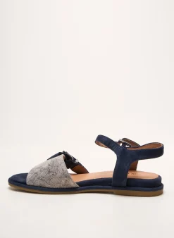 Sandales/nu Pieds Emilie Karston Bleu Talon Plat Jusqu'à 3cm