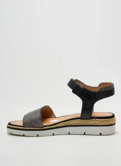 Sandales/nu Pieds Emilie Karston Noir Talon Plat Jusqu'à 3cm