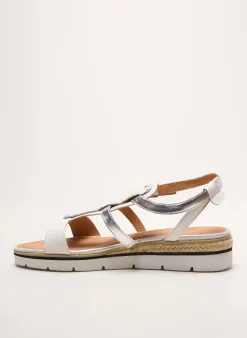 Sandales/nu Pieds Emilie Karston Argent Talon De 4 À 6cm