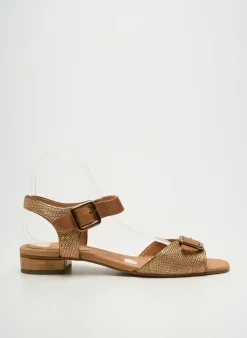 Sandales/nu Pieds Emilie Karston Marron Talon Plat Jusqu'à 3cm