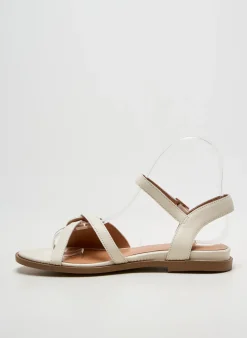 Sandales/nu Pieds Emilie Karston Beige Talon Plat Jusqu'à 3cm