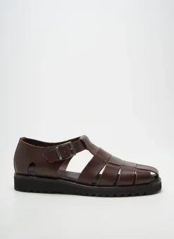 Sandales/nu Pieds Fratelli Vanni Marron Bout Rond