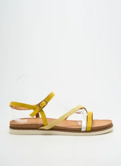 Sandales/nu Pieds Fugitive By Francesco Rossi Jaune Talon Plat Jusqu'à 3cm