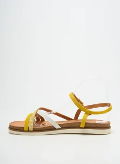 Sandales/nu Pieds Fugitive By Francesco Rossi Jaune Talon Plat Jusqu'à 3cm
