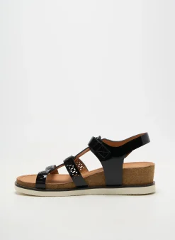 Sandales/nu Pieds Fugitive Noir Talon De 4 À 6cm