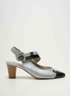 Sandales/nu Pieds J.metayer Argent Talon De 4 À 6cm
