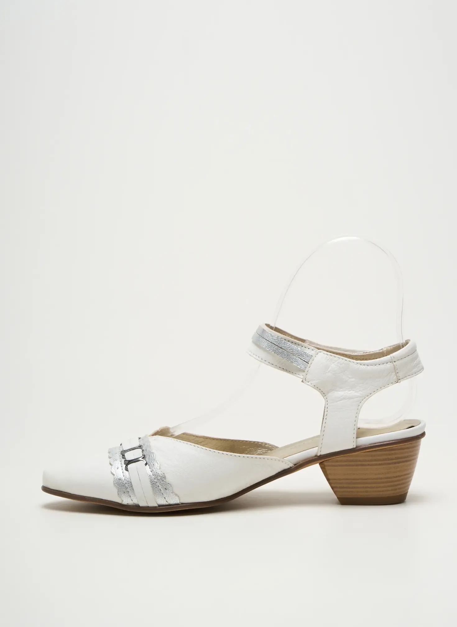 Sandales/nu Pieds J.metayer Argent Talon De 4 À 6cm