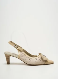 Sandales/nu Pieds J.metayer Beige Talon De 4 À 6cm