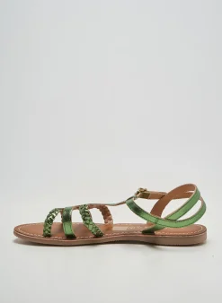 Sandales/nu Pieds L'atelier Tropézien Vert Talon Plat Jusqu'à 3cm