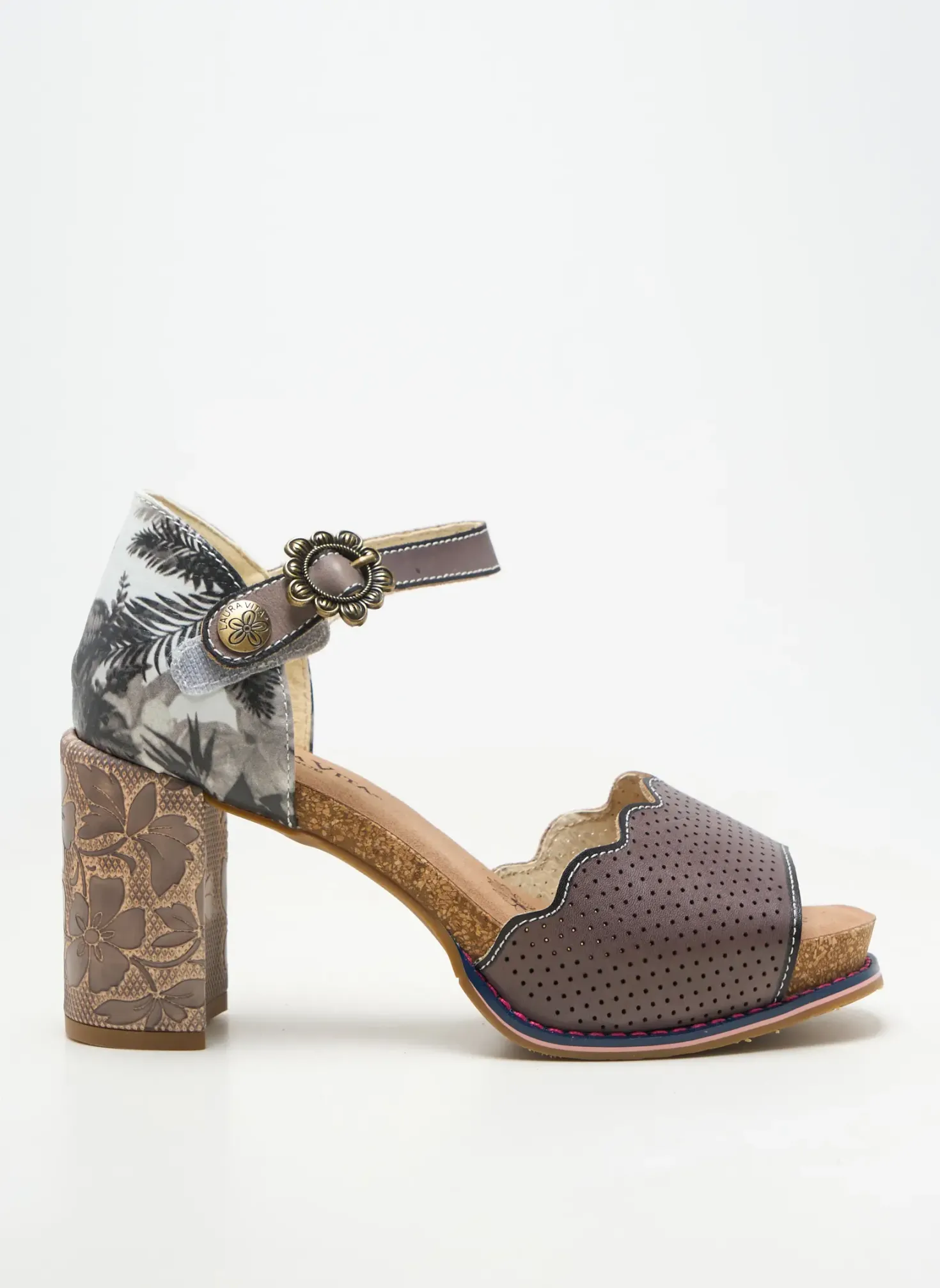 Sandales/nu Pieds Laura Vita Gris Talon De 7 À 9cm