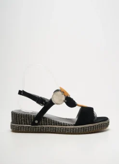 Sandales/nu Pieds Mam'zelle Noir Talon De 4 À 6cm