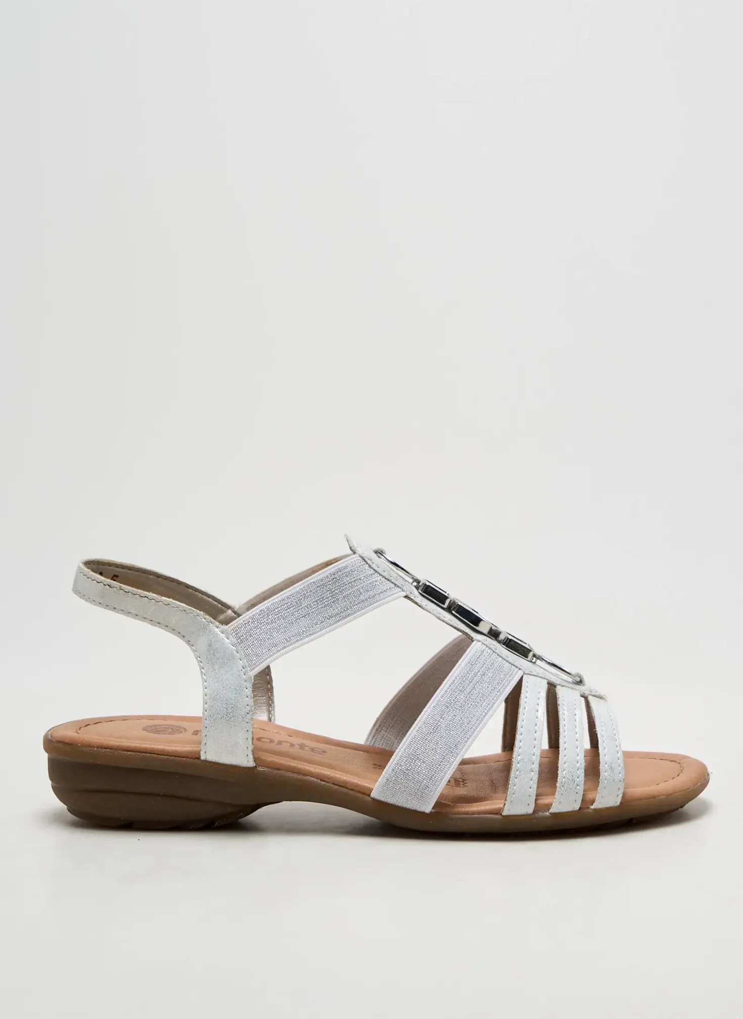 Sandales/nu Pieds Remonte Argent Talon Plat Jusqu'à 3cm