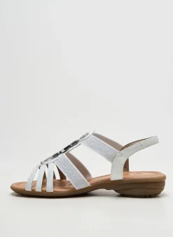 Sandales/nu Pieds Remonte Argent Talon Plat Jusqu'à 3cm