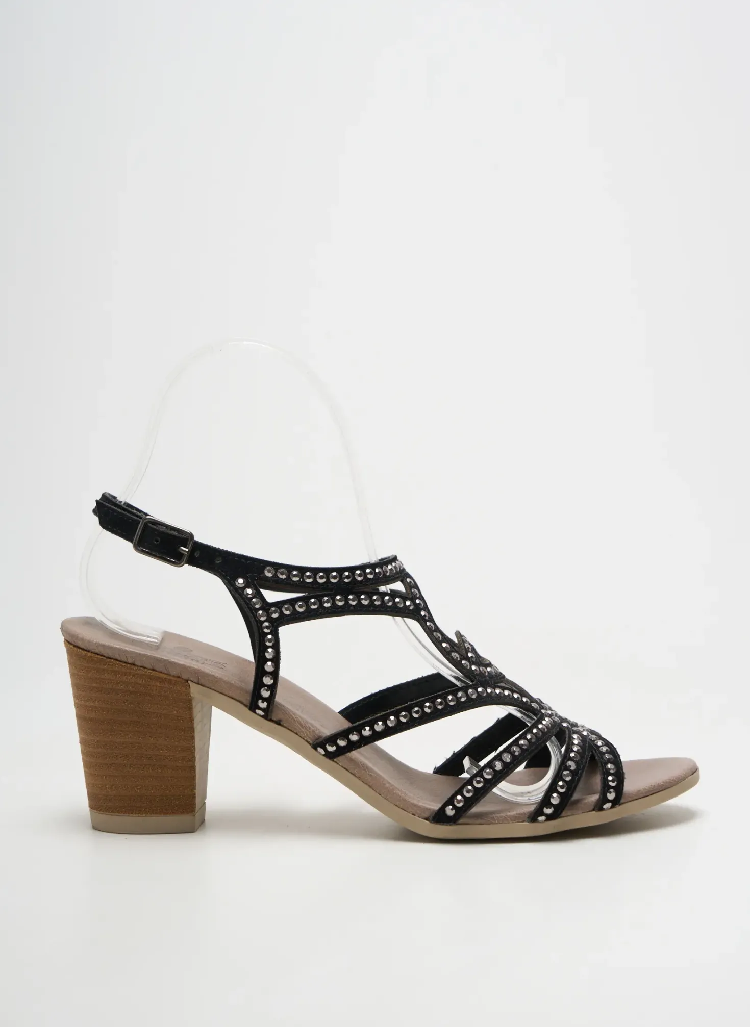Sandales/nu Pieds Santafe Noir Talon De 7 À 9cm