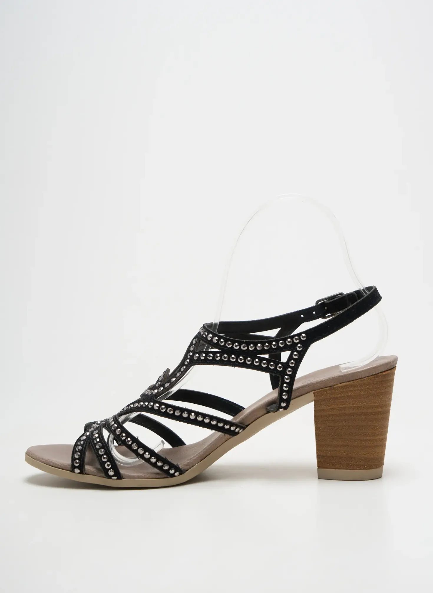 Sandales/nu Pieds Santafe Noir Talon De 7 À 9cm