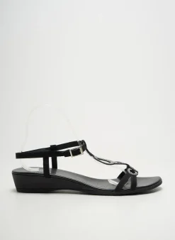 Sandales/nu Pieds Santafe Noir Talon Plat Jusqu'à 3cm