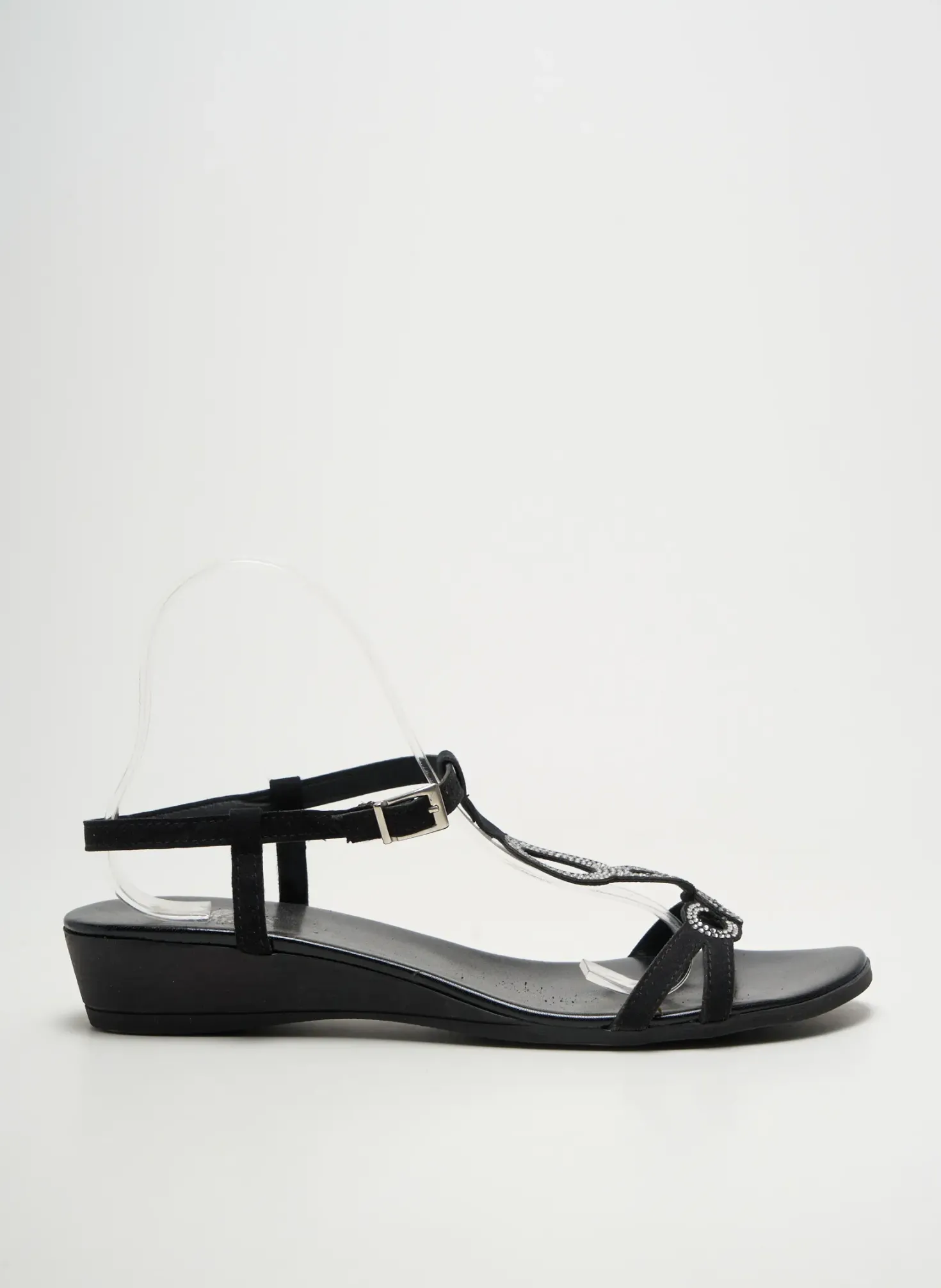 Sandales/nu Pieds Santafe Noir Talon Plat Jusqu'à 3cm
