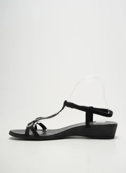 Sandales/nu Pieds Santafe Noir Talon Plat Jusqu'à 3cm