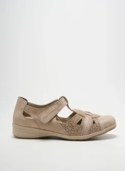 Sandales/nu Pieds Suave Beige Talon Plat Jusqu'à 3cm