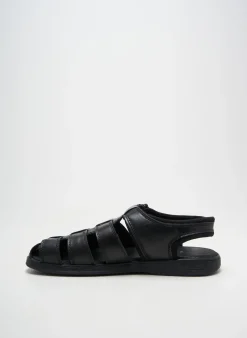 Sandales/nu Pieds Walking Noir Bout Rond