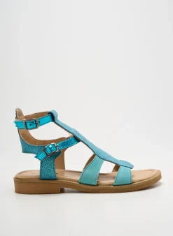 Spartiates Casta Bleu Talon Plat Jusqu'à 3cm