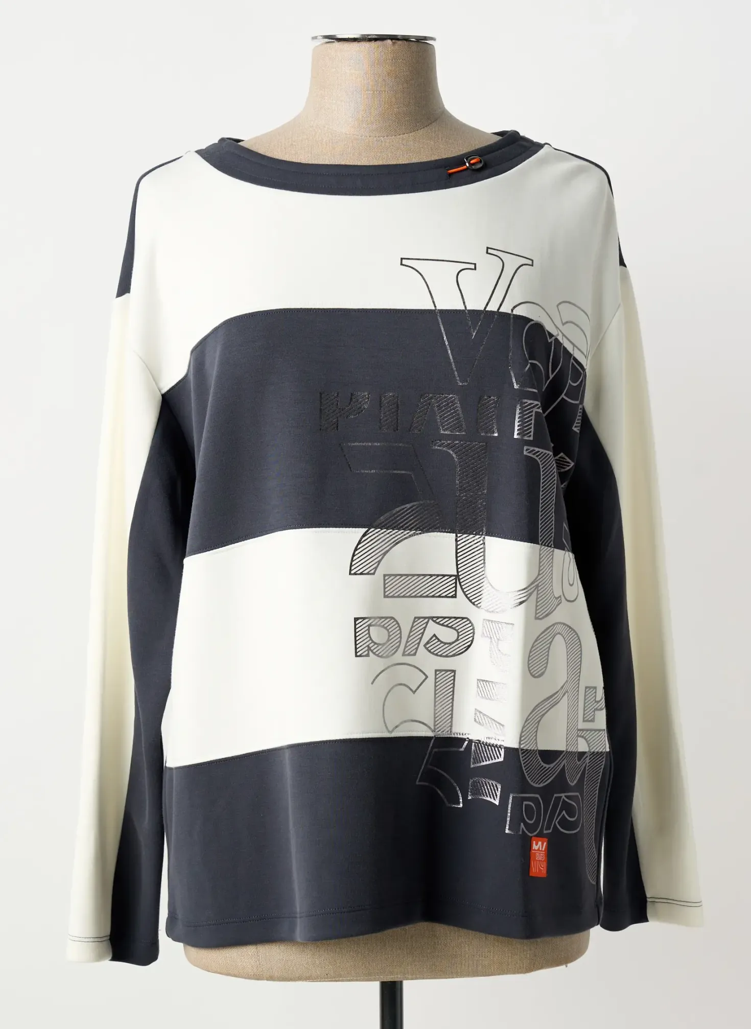 Sweat-shirt Barbara Lebek Gris Manches Longues