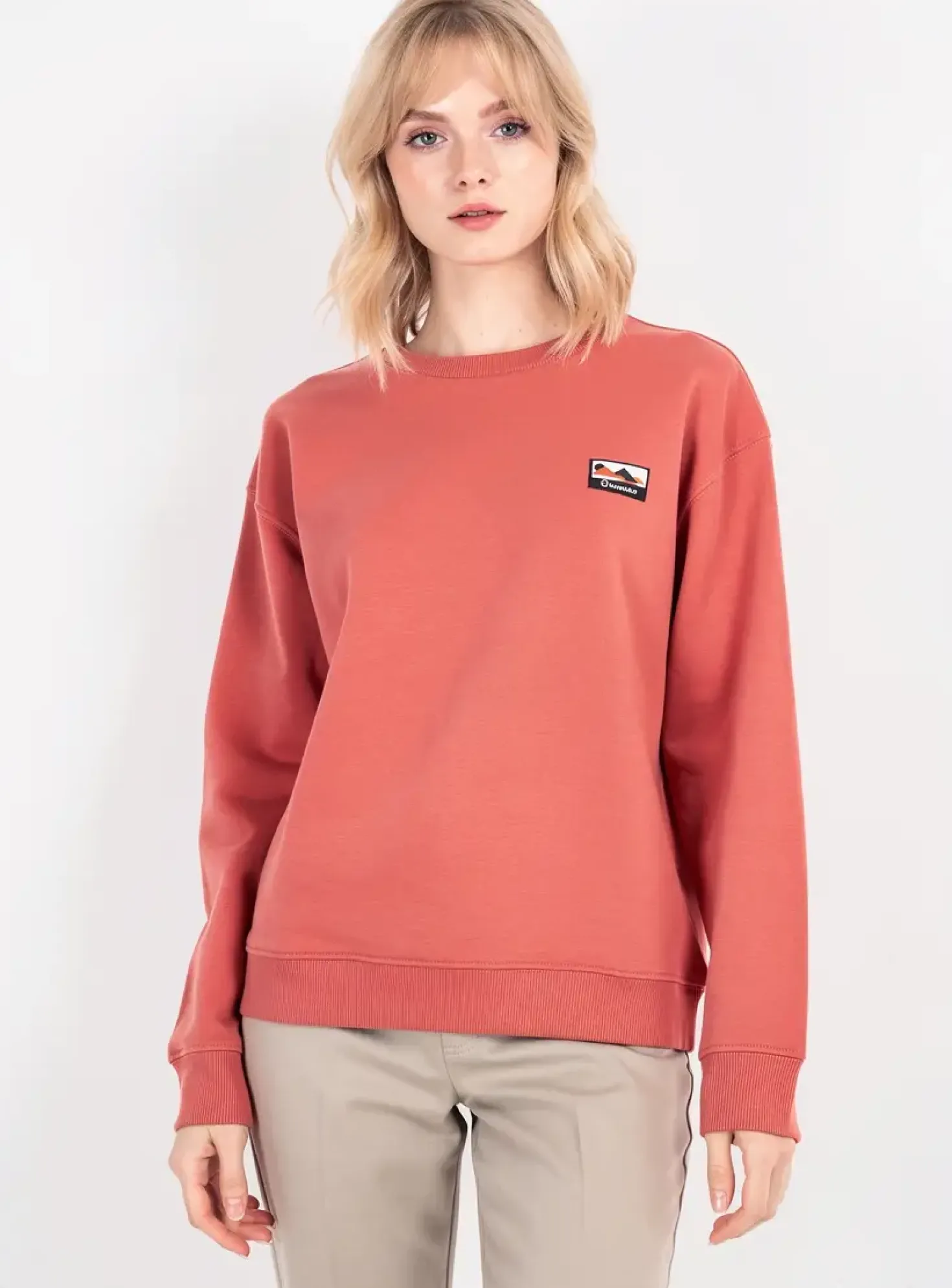 Sweat-shirt Bermudes Orange Manches Longues