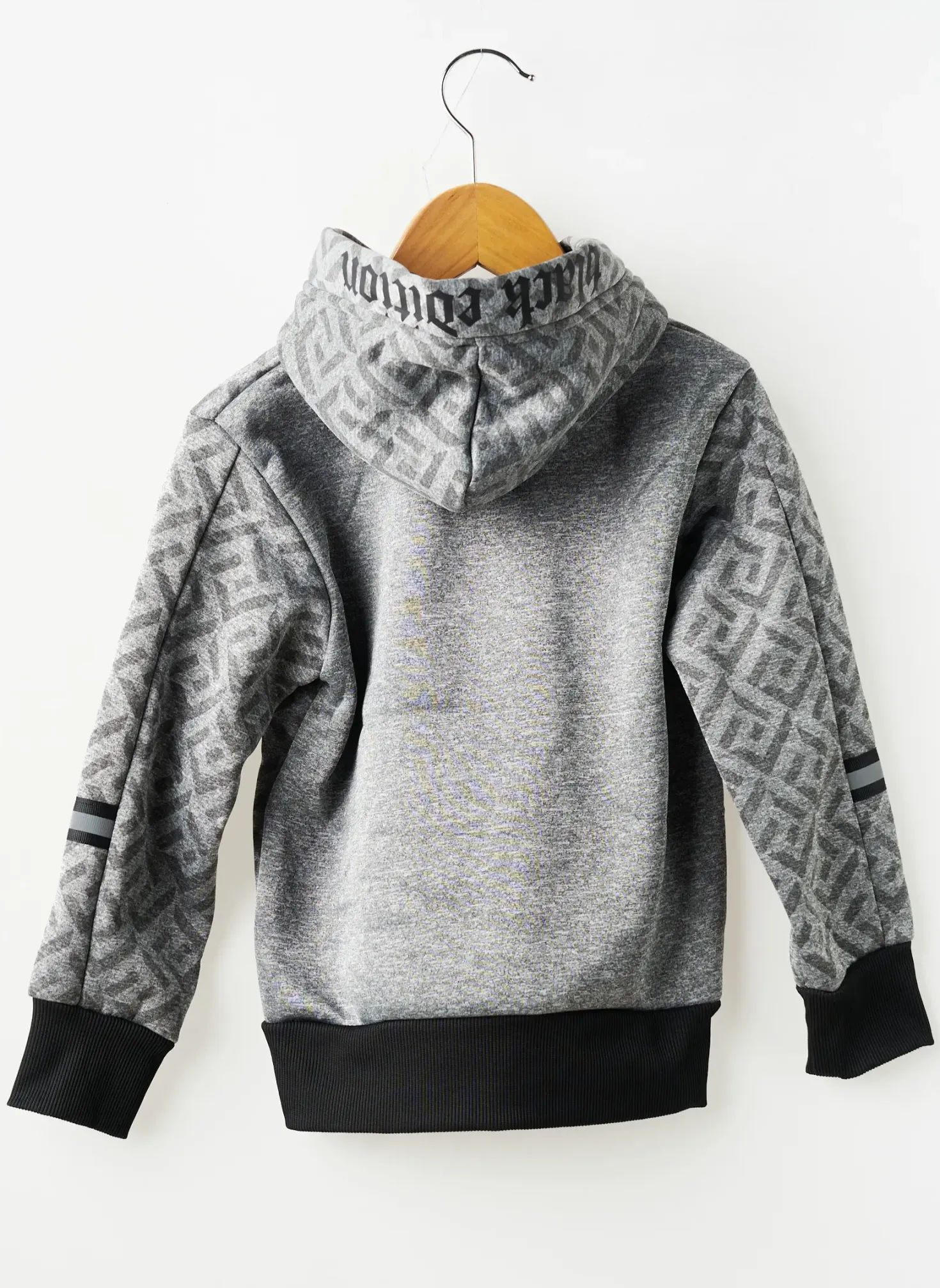 Sweat-shirt À Capuche Boys Collection Gris Manches Longues