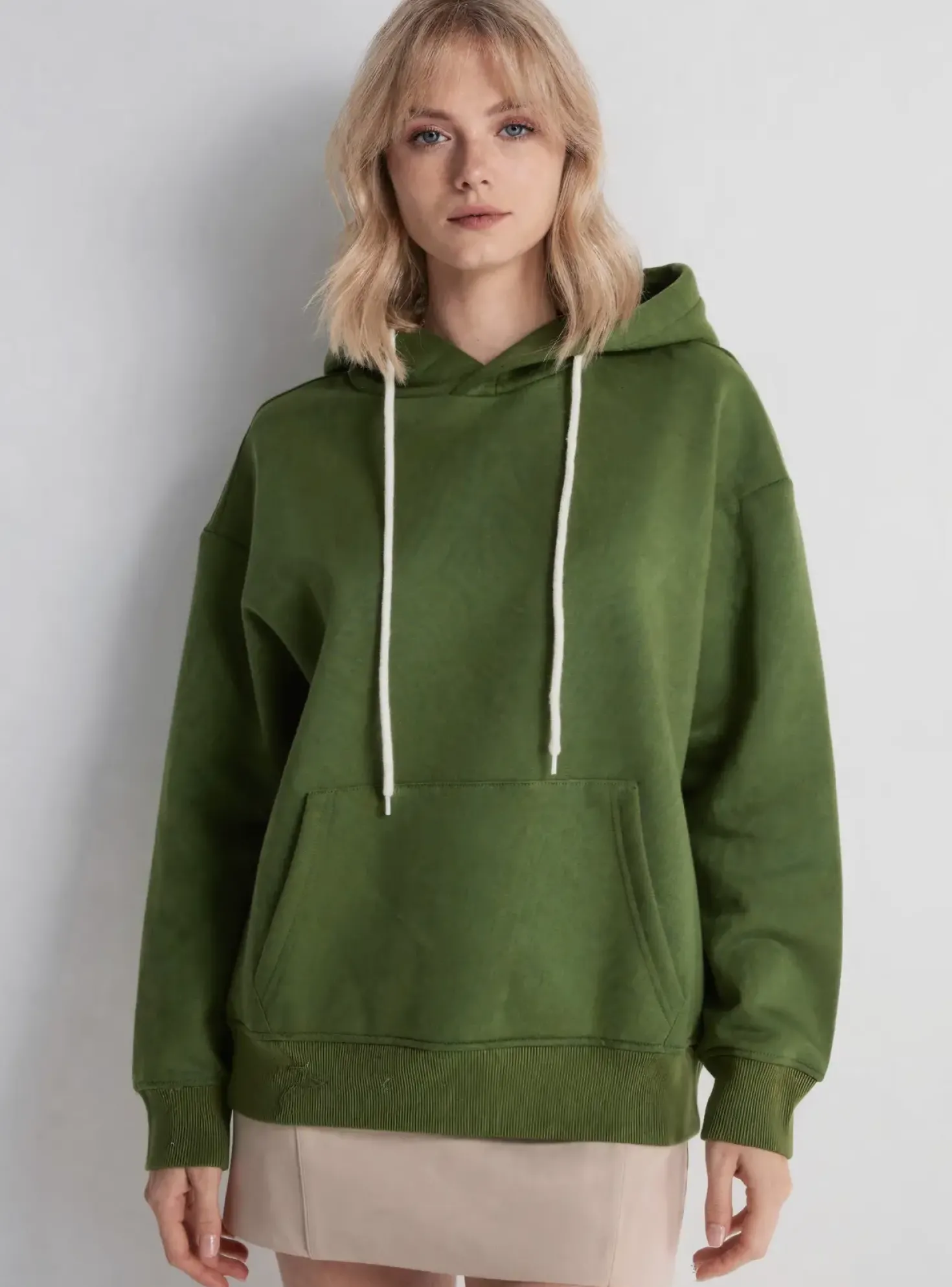 Sweat-shirt À Capuche Daphnea Vert Manches Longues