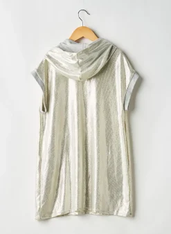Sweat-shirt À Capuche Dixie Gris Manches Courtes