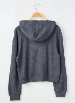 Sweat-shirt À Capuche Garcia Gris Manches Longues