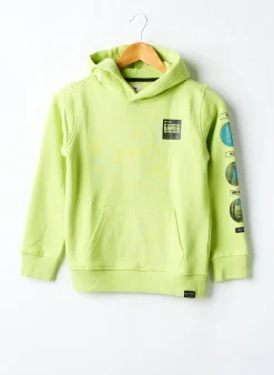 Sweat-shirt À Capuche Garcia Jaune Manches Longues