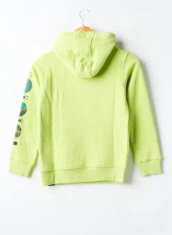 Sweat-shirt À Capuche Garcia Jaune Manches Longues