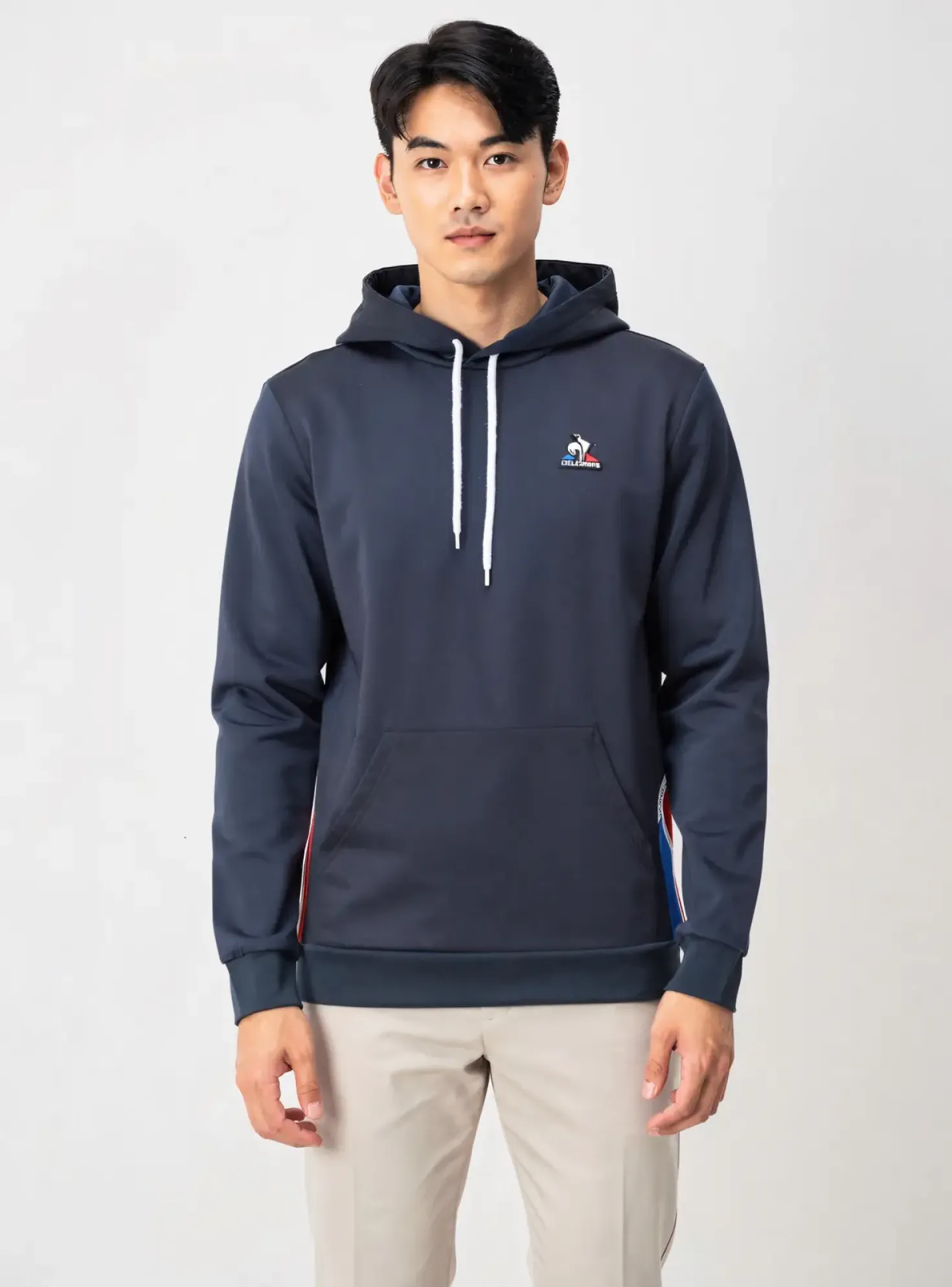 Sweat-shirt À Capuche Le Coq Sportif Bleu Manches Longues