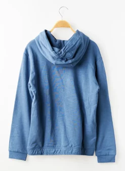 Sweat-shirt À Capuche Nukutavake Bleu Manches Longues