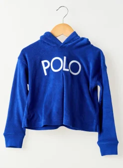 Sweat-shirt À Capuche Ralph Lauren Bleu Manches Longues