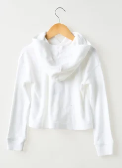 Sweat-shirt À Capuche Ralph Lauren Blanc Manches Longues