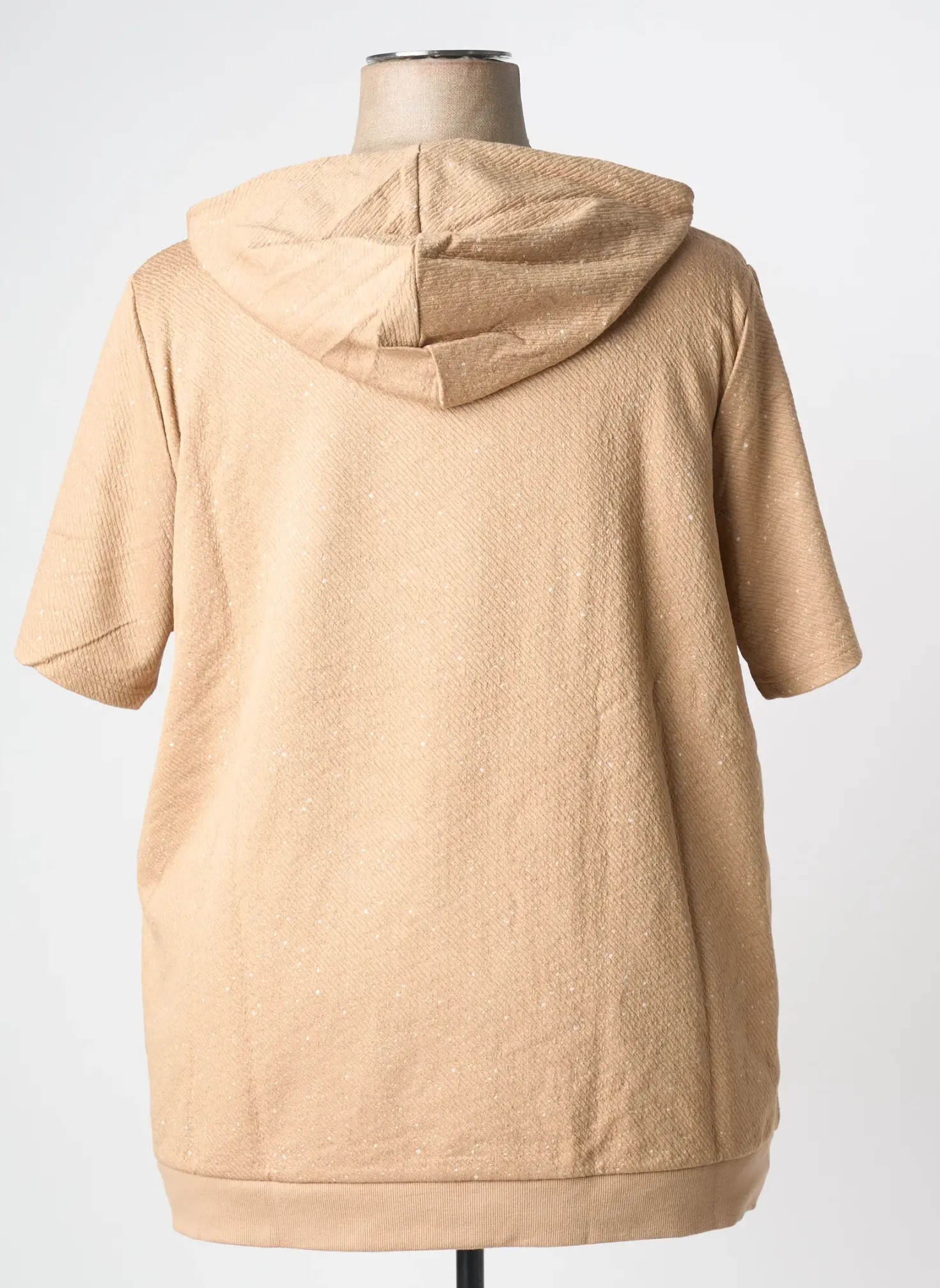 Sweat-shirt À Capuche Sheego Beige Manches Courtes