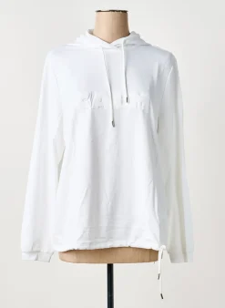 Sweat-shirt À Capuche Sheego Blanc Manches Longues