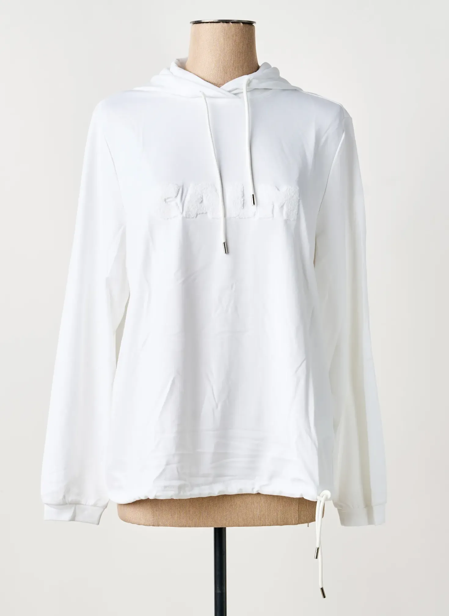 Sweat-shirt À Capuche Sheego Blanc Manches Longues