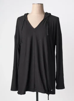 Sweat-shirt À Capuche Sheego Noir Manches Longues