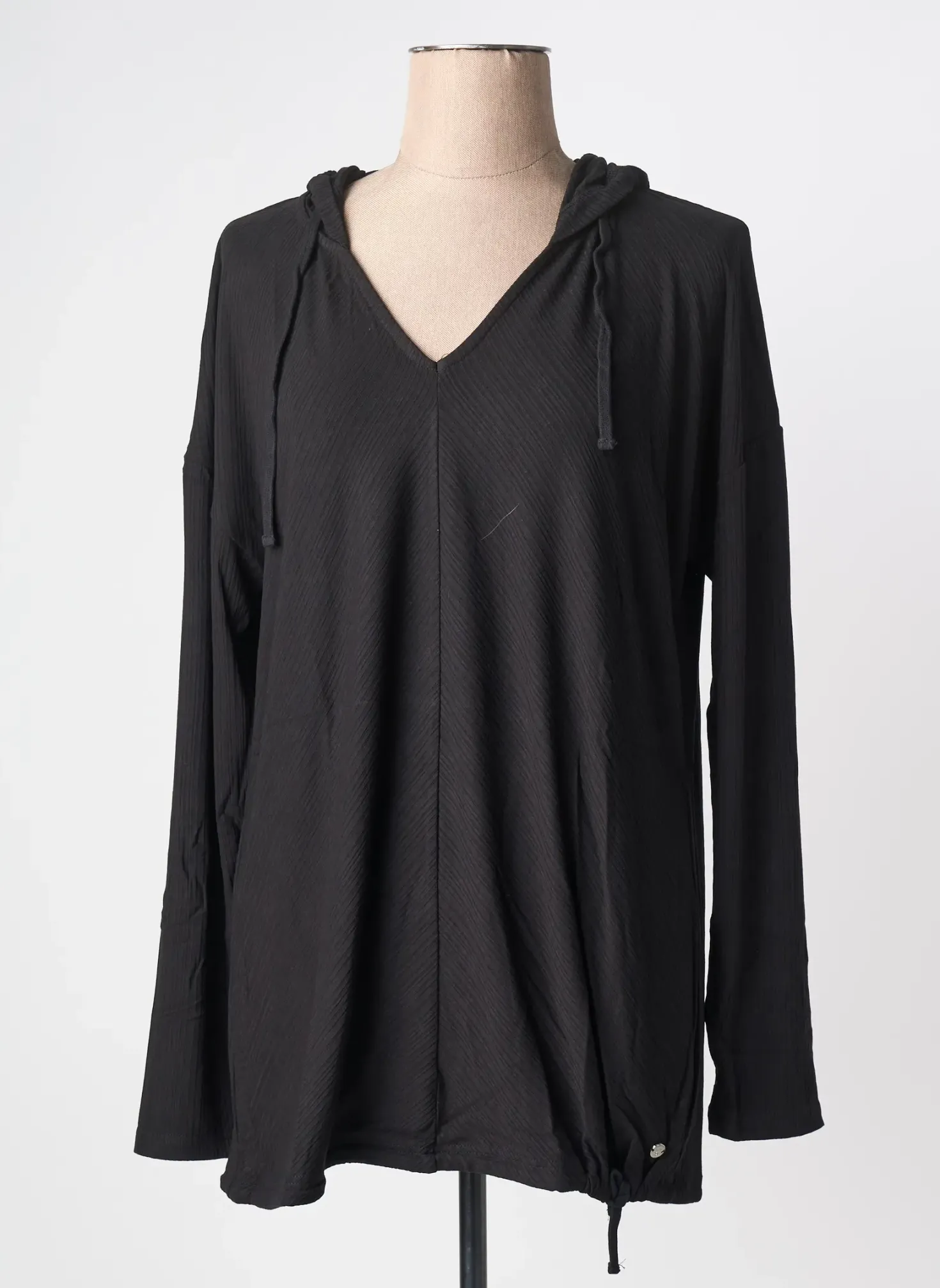 Sweat-shirt À Capuche Sheego Noir Manches Longues