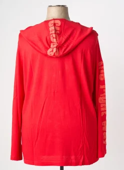 Sweat-shirt À Capuche Sheego Rouge Manches Longues