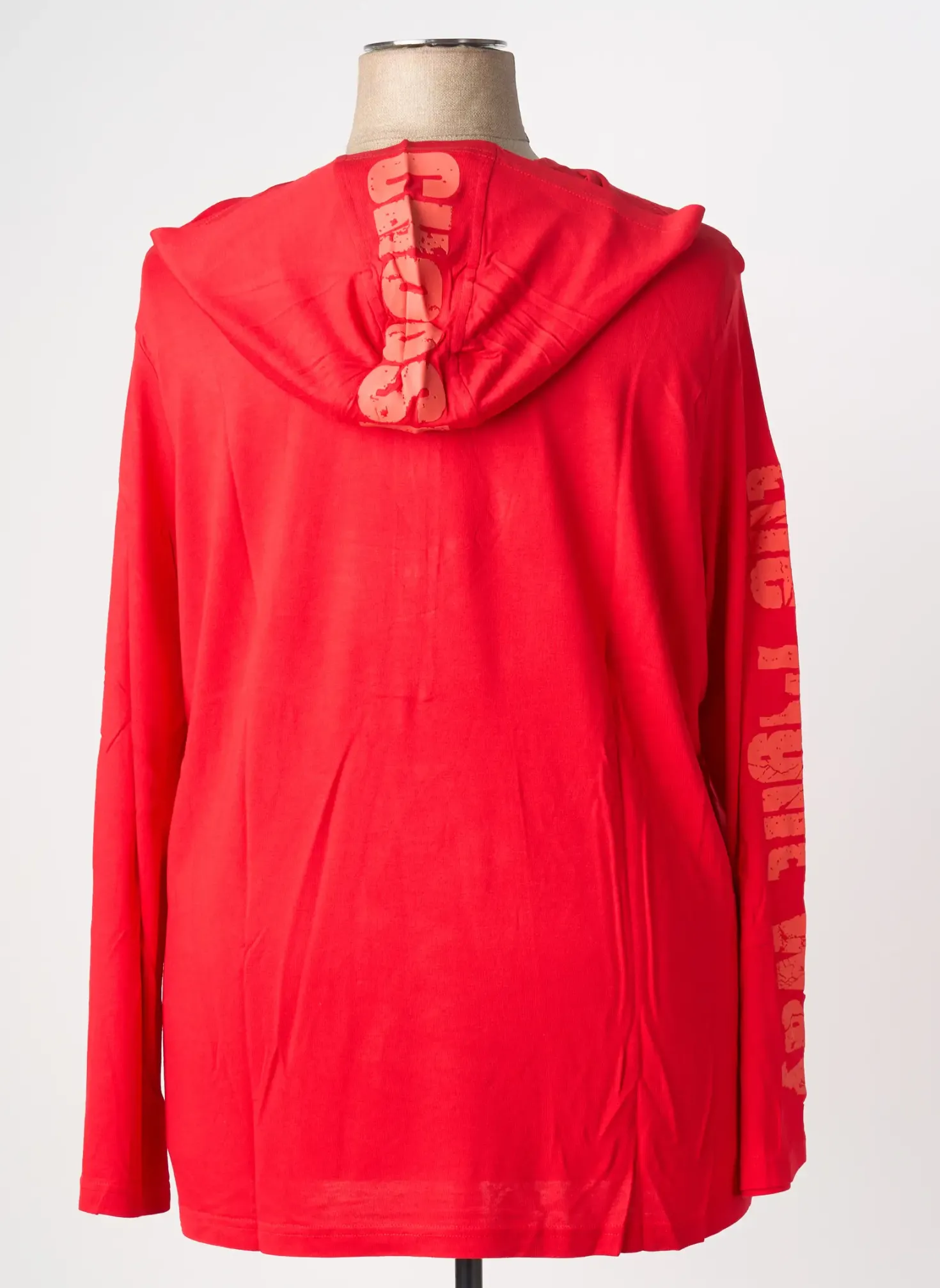 Sweat-shirt À Capuche Sheego Rouge Manches Longues