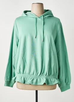 Sweat-shirt À Capuche Sheego Vert Manches Longues