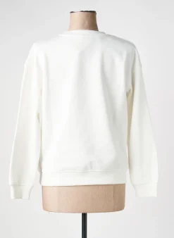 Sweat-shirt C'est Beau La Vie Blanc Manches Longues