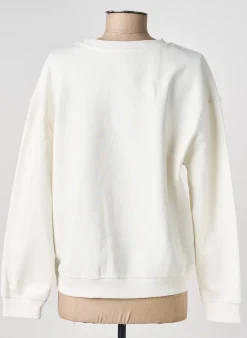 Sweat-shirt C'est Beau La Vie Blanc Manches Longues