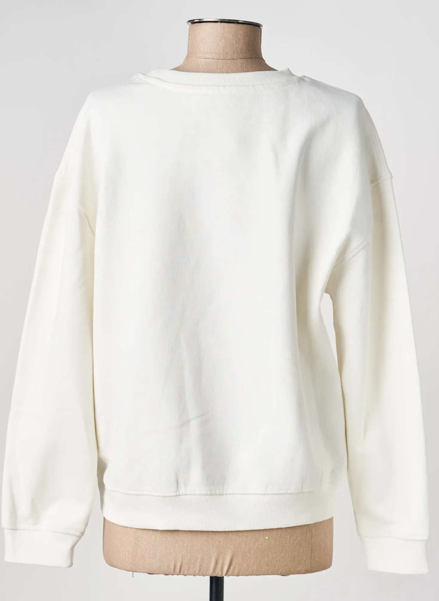 Sweat-shirt C'est Beau La Vie Blanc Manches Longues
