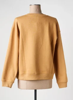 Sweat-shirt C'est Beau La Vie Marron Manches Longues