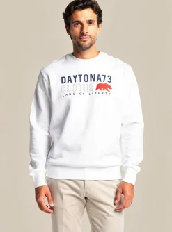 Sweat-shirt Daytona Blanc Manches Longues